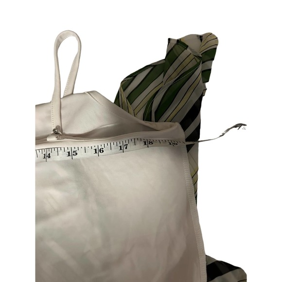 Women Alfani XL abstract floral green sheer cami 2-layered kimono sleeve - Picture 7 of 10